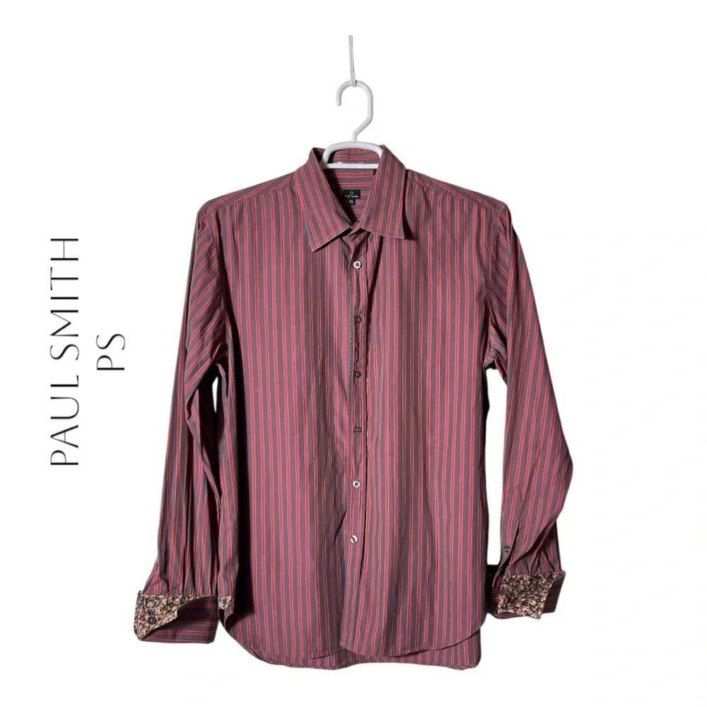 2041. MEN’S PAUL SMITH PS LONG SLEEVE BUTTON DOWN SHIRT SIZE X-LARGE MULTICOLOR‎